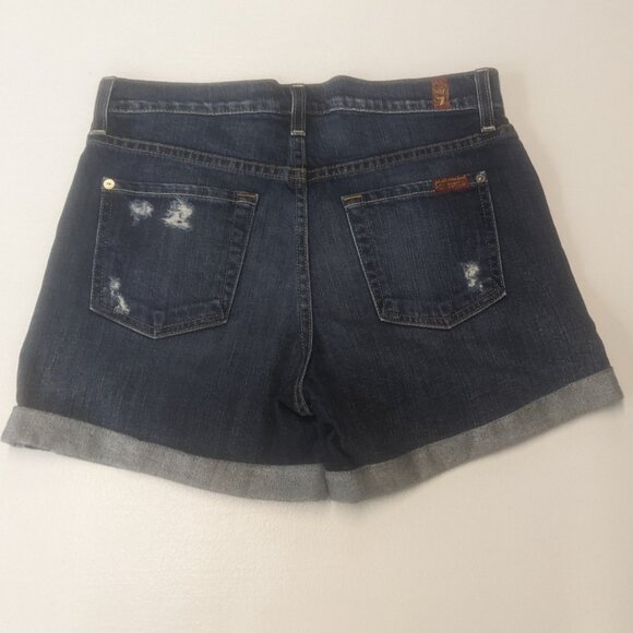 7 For All Mankind Size 25 Distressed Denim Shorts - Picture 2 of 16